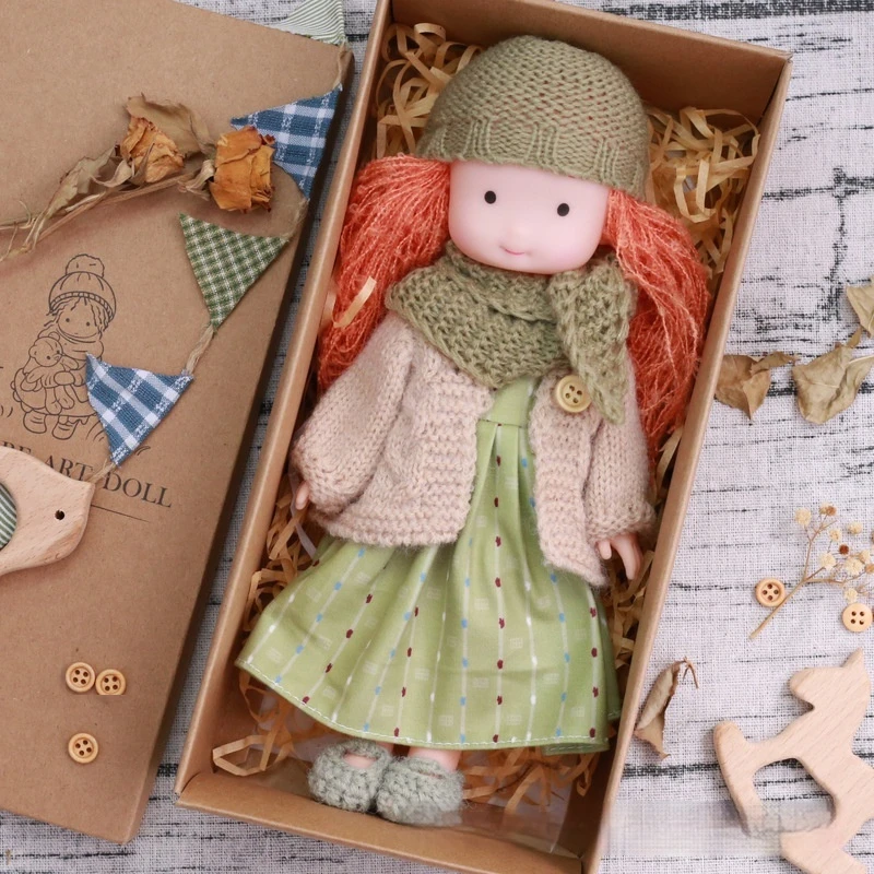 

Handmade Waldorf Doll With Woven Hair Artist Crafted Vinyl Doll Natural Fiber Toy For Children Gift