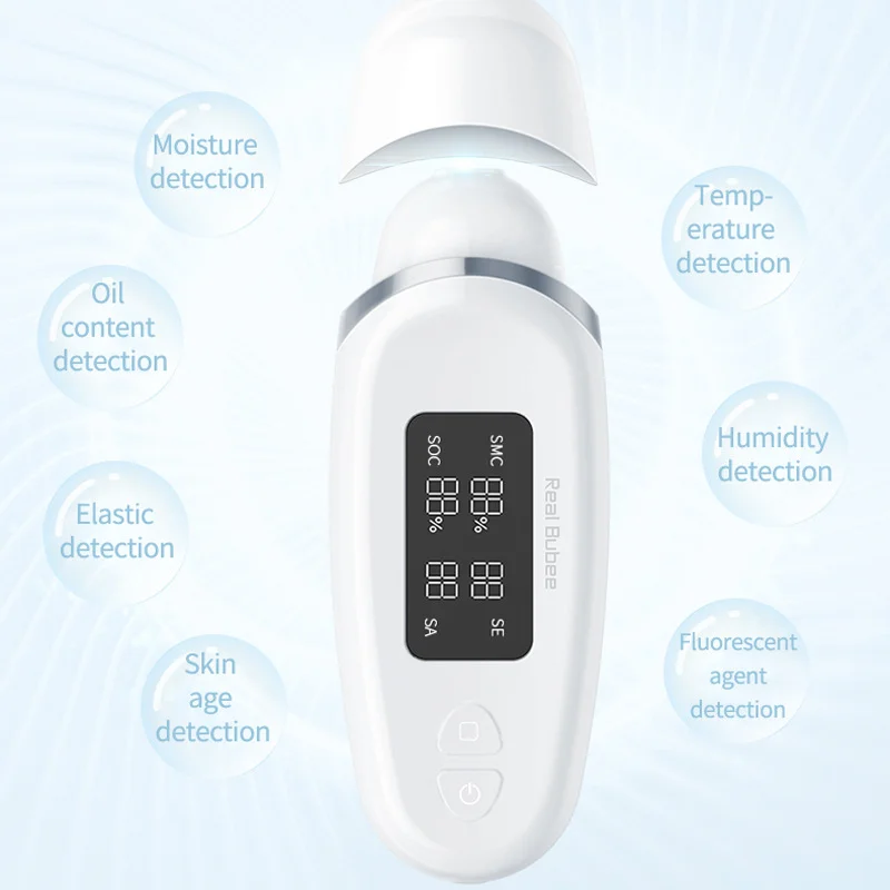 Analisador de pele multifuncional, Display digital, Detector de umidade da pele, Água e óleo facial, Caneta Detecção Inteligente, Monitor Spa