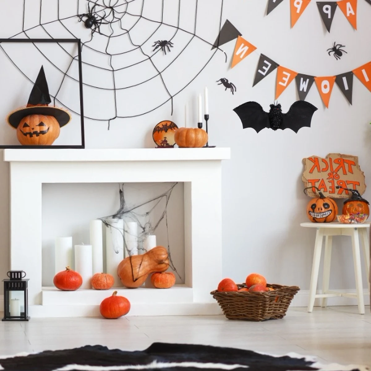 

1Pcs Bat Hanging Halloween Wall Pendant Plastic Iron Hanging for Party Decoration Halloween Wall Pendant