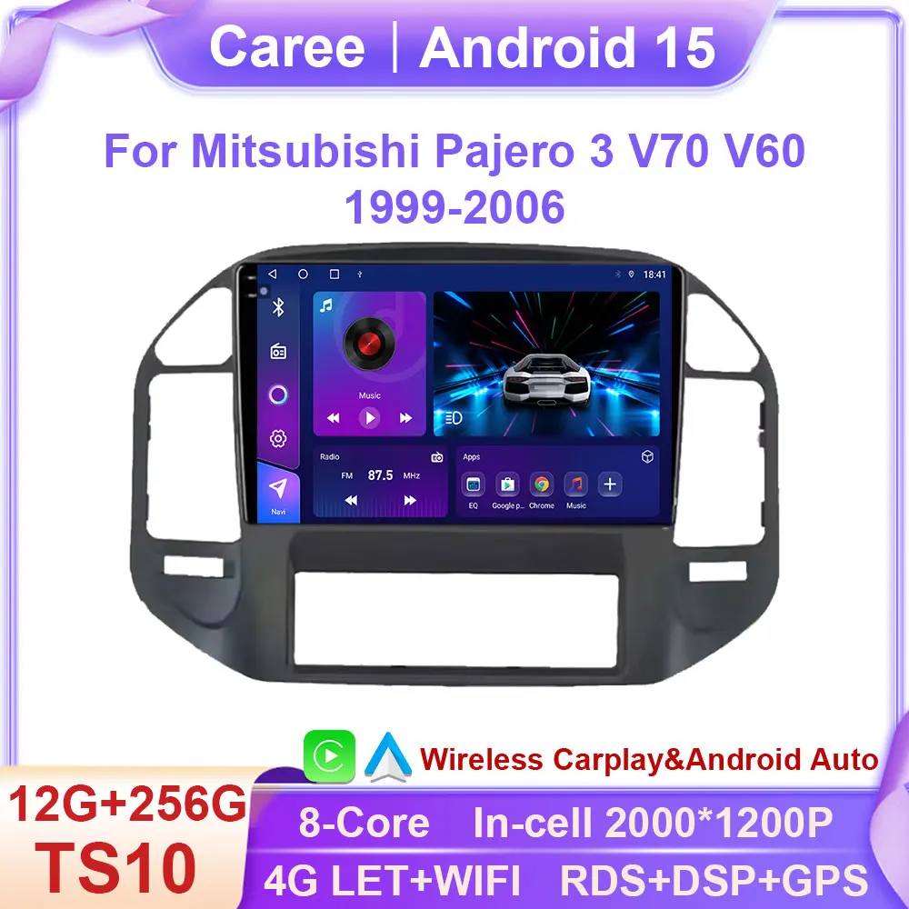 

For Mitsubishi Pajero 3 V70 V60 1999-2006 Car Auto Radio Android Head Unit Carplay Multimedia GPS Navigation WIFI+4G No 2din DVD
