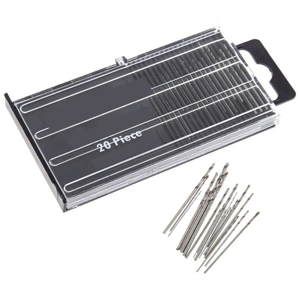 

20PCS Drill Bit Set 0.6mm-1.6mm HSS Drill Bit Set For Precision Crafts Jewellery Watch Repair Workshop Equipment Hand Tool