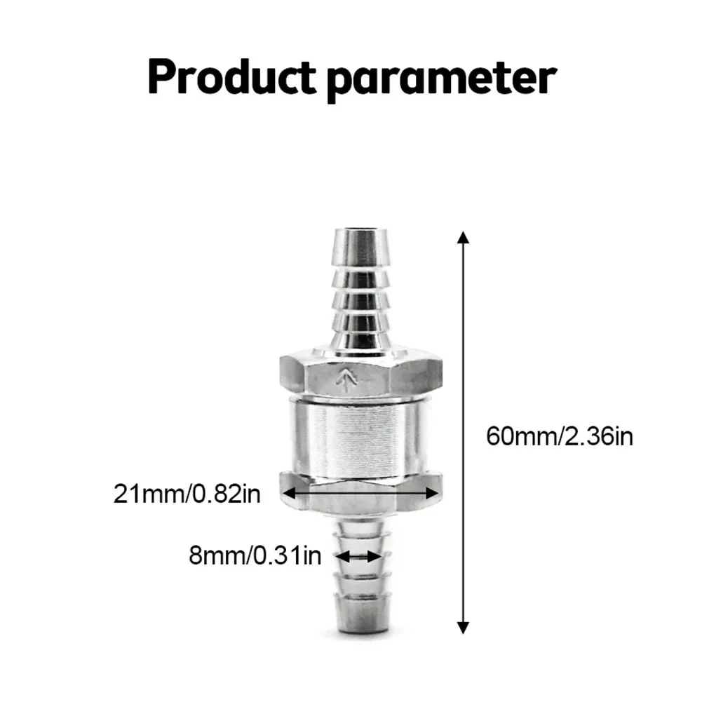 Petrol Fuel Line Way Fuel Check Valve Aluminium Anti-corrosion For Carburetor Non Return For Inhibiting Backflow