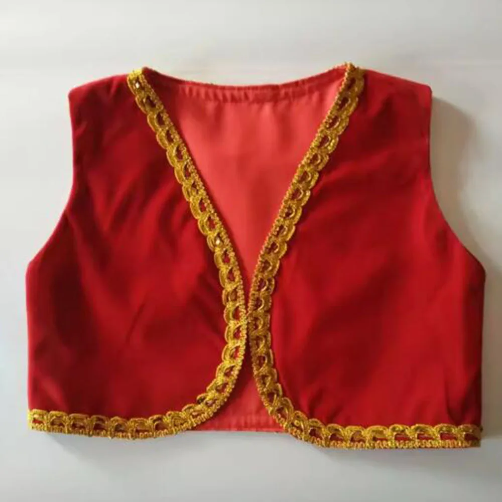 Male Ballet Dance Vest Red Or Blue Or Black Prince Embroidered Ballet Vest Stage Performance Costume