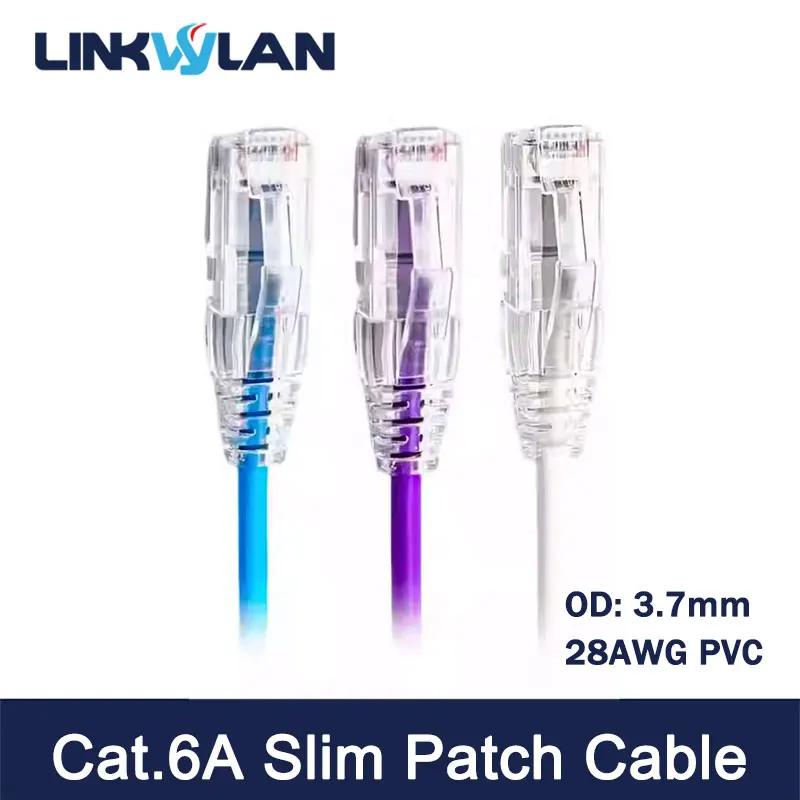 【セール中】Cat6A UTP パッチコード 28AWG スリムイーサネットケーブル RJ45 カラーネットワークケーブル 4 ツイストペア PVC インターネット Lan ケーブル