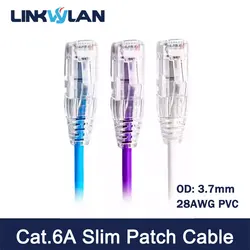Cat6A UTP Patch Cord 28AWG Slim Ethernet Cable RJ45 Network Cable Colour 4-Twisted Pair PVC Internet Lan Cable