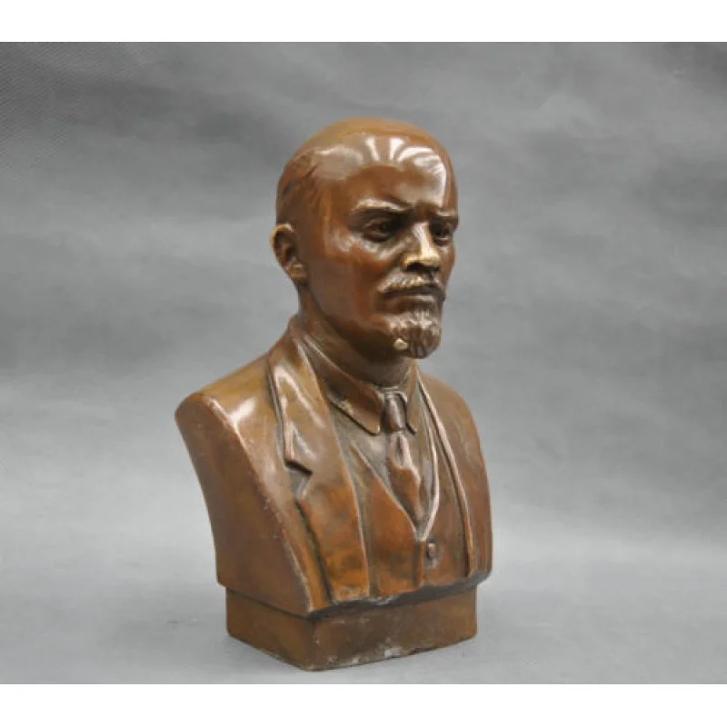 7\'\' Soviet Leader Vladimir Ilyich Ulyanov Lenin Bust Bronze Statue