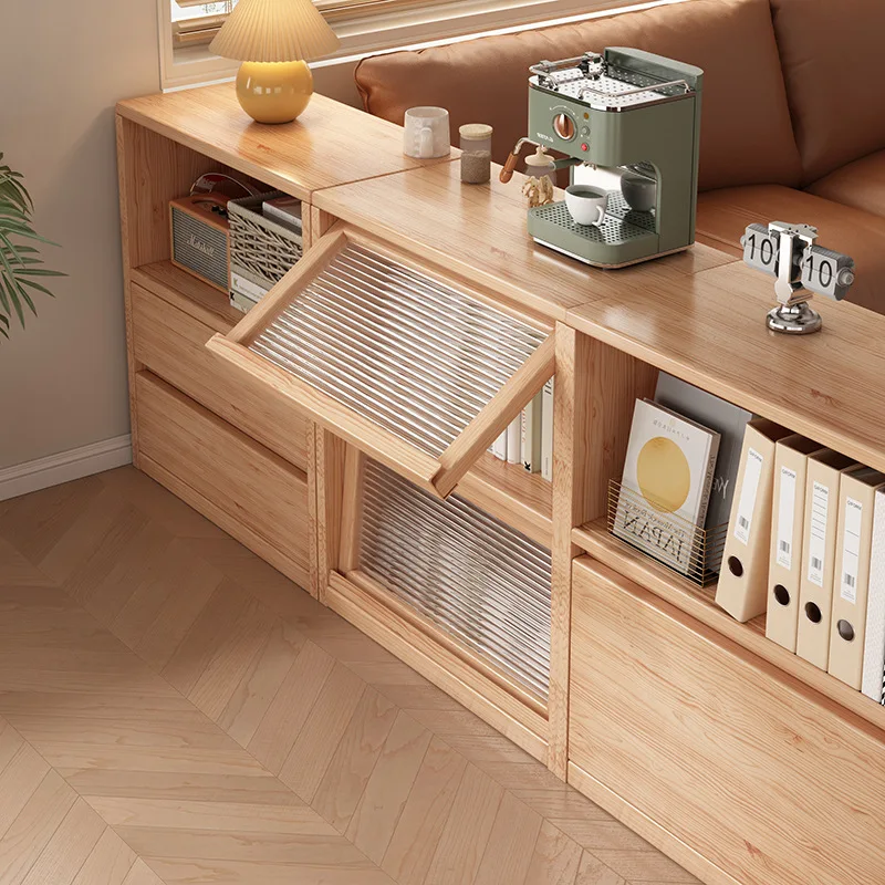 

Многофункциональный комбинированный шкаф из массива дерева, придиванный столик, шкаф для хранения от пола до потолка, перегородка для гостиной