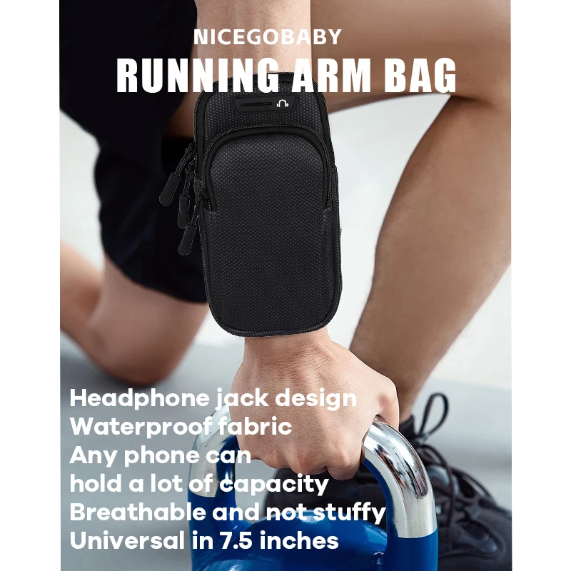 Bolsa de teléfono móvil para correr, muñeca de teléfono móvil, brazo Universal para hombres y mujeres, cubierta de brazo para exteriores de Apple, equipo de Fitness impermeable