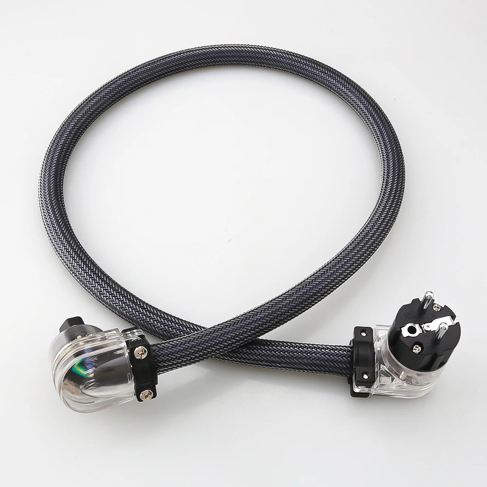 Hi-End OFC SCHUKO สายไฟฟ้ากระแสสลับ10AWG สายจ่ายไฟ90องศาสายไฟอียู