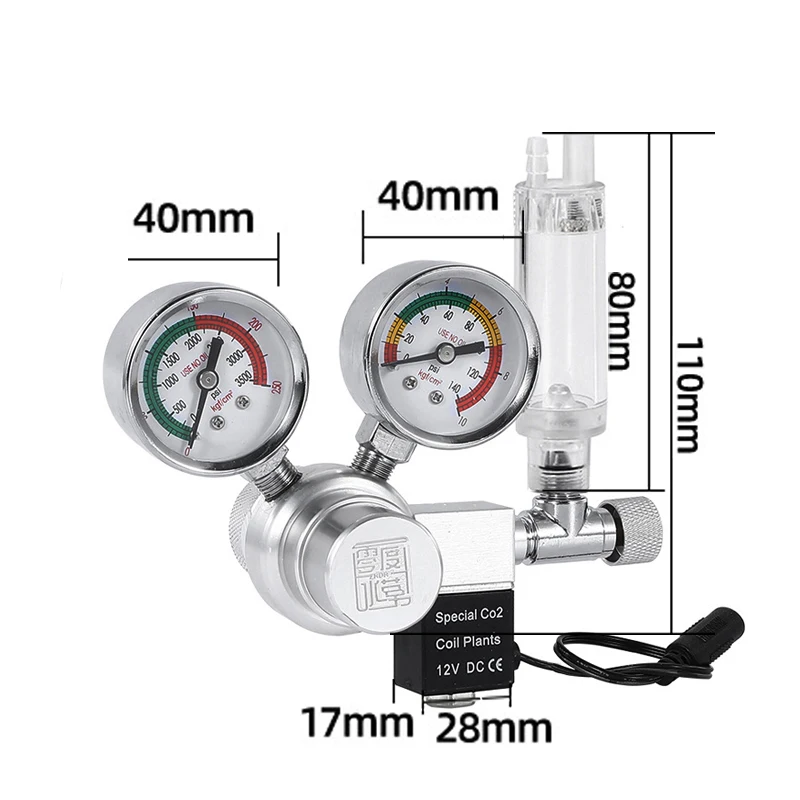 Imagem -05 - Válvula Redutora de Pressão de Co2 para Aquário Atualização Mola de Pistão Reforçada Sistema de Reação de Alta Pressão Equipamento de Reação de Co2