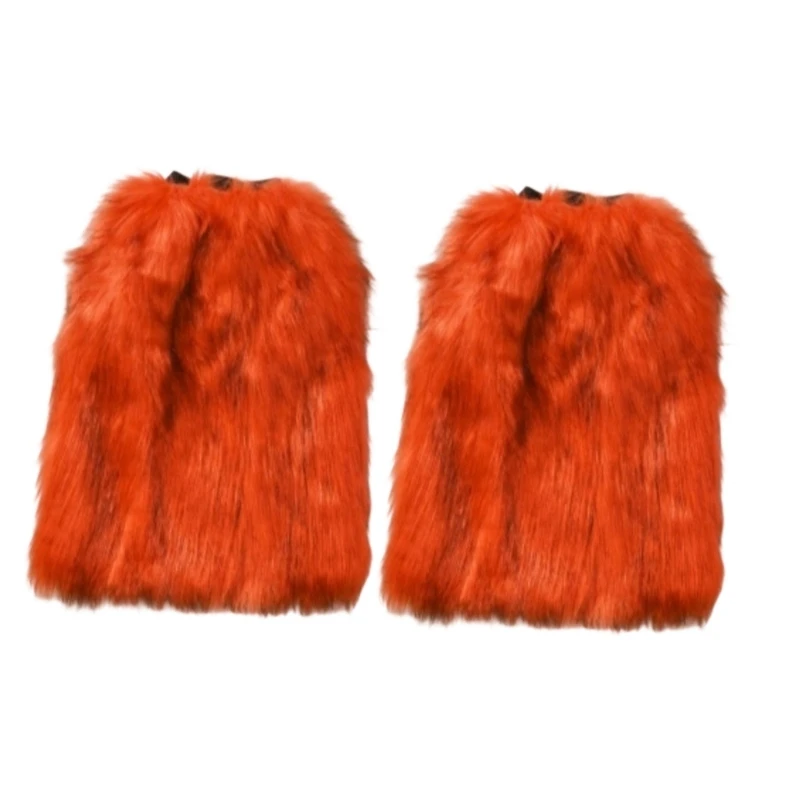 DXAE Bright Costume Leg Sleeves with Furry Long-Pile Polyester Texture