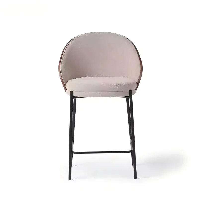 Minoda Luxury Metal Nordic Kitchen Sillas Para Barra Modern Contoured Back Bar Stool Cafe High Bar Chairs For Bar