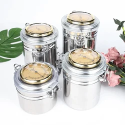 Stainless Steel Tobacco Humidor Jar Cigar Humidifier Airproof Pot Seal Moisture Pot Capacity Storage Smoking Accessories