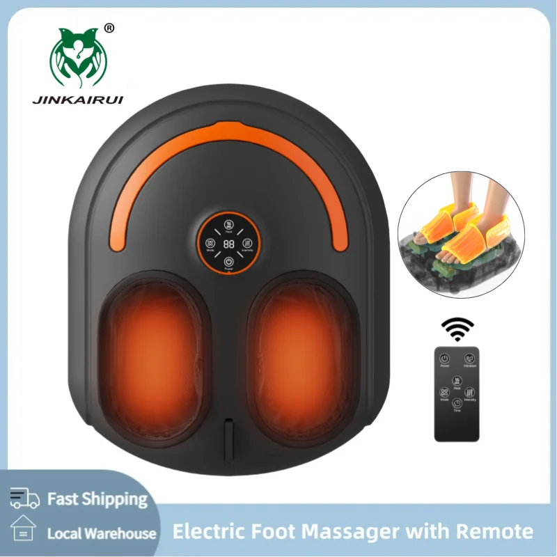 

Electric Foot Massager Machine with Heat Shiatsu Remote Control Kneading Roller Airbag Warm Compress Relaxation Home Office Gift