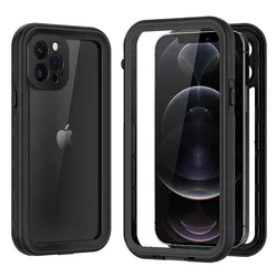 360 Full Cover Double Side Clear PC Case For iPhone 14 13 12 11 Pro Max XS XR X S 7 8 Plus SE 2020 IP68 WaterProof Back Cover