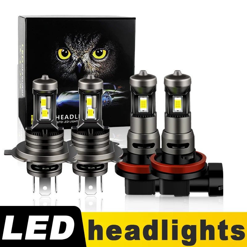 

2PCS CANbus H4 H11 LED Headlight Bulb 12V High Low Foglight Power Super Bright Plug & Play For Honda Civic MK7 2001 2002 2003