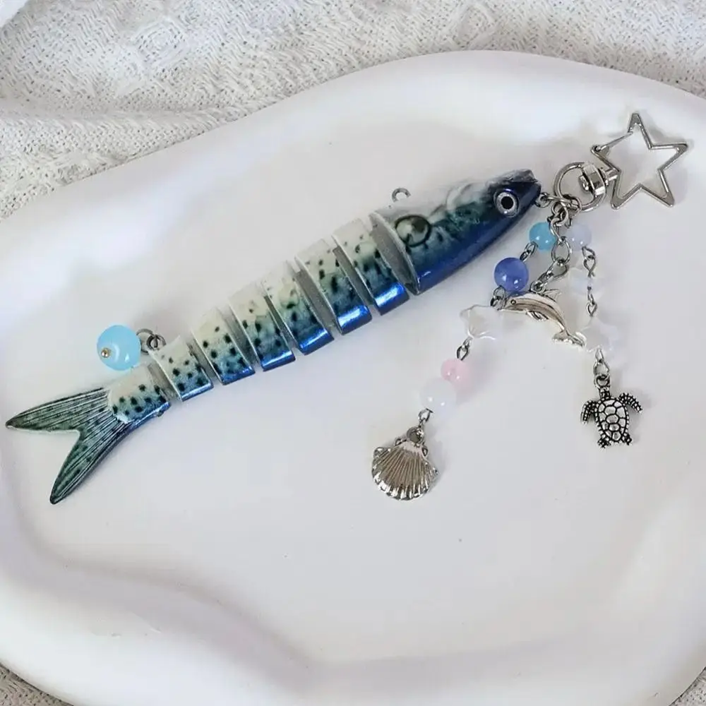High-precision Handmade Fish Keychains Bionic Design Phone Lanyard Artificial Fish Pendant Lifelike Bag Charm Fish Bait Lanyard