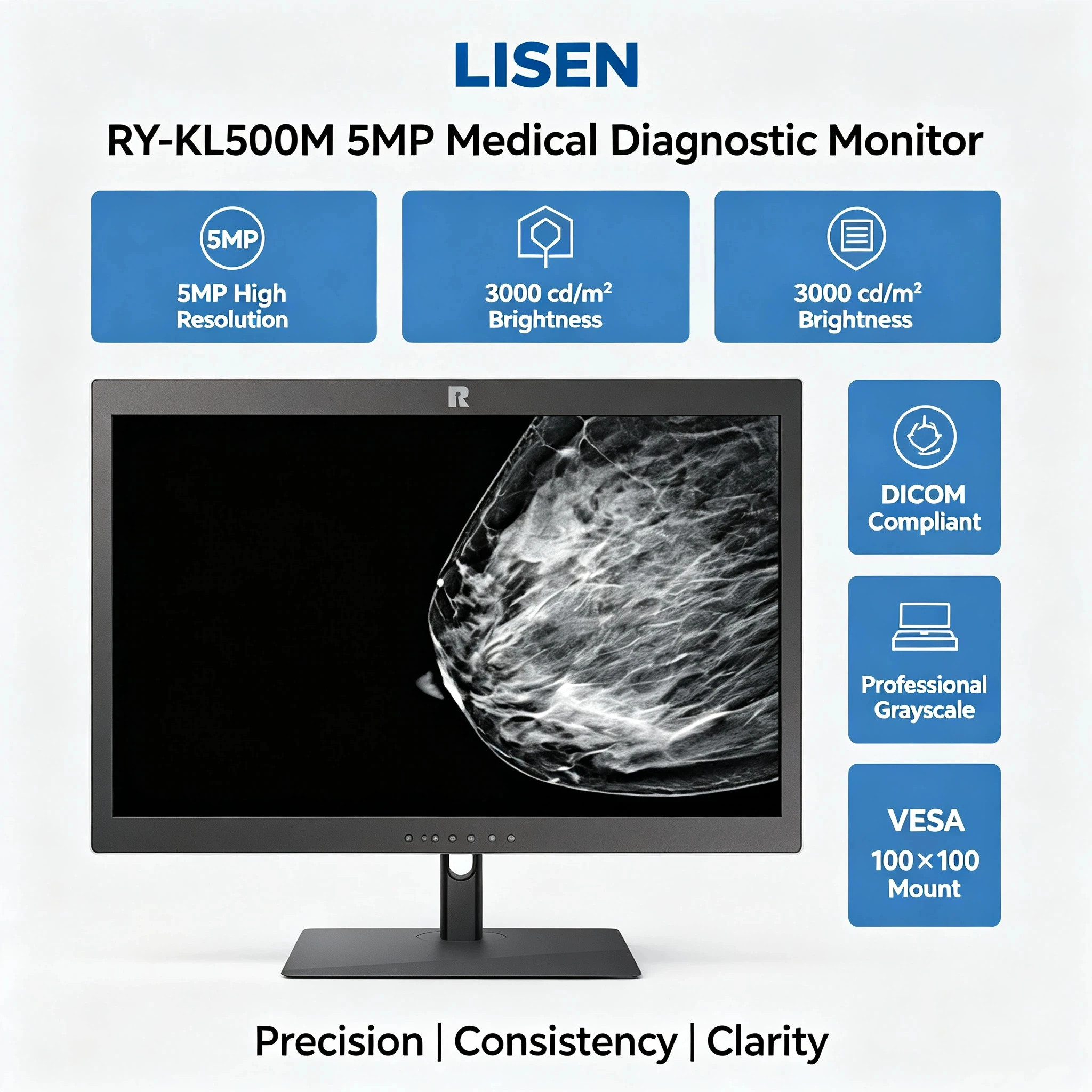 5MP High-Definition New LCD Medical Display 21.3 Inches With DP Interface For Mammography Tomo Premium Electrical Instruments