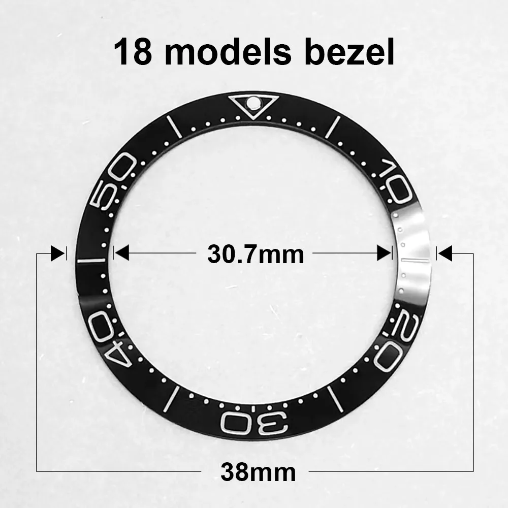 38-30.7 مللي متر السيراميك المنحدر سوبر مضيئة مختلف الألوان ساعة الحافة إدراج صالح 40 مللي متر ساعة حافظة ساعة اكسسوارات أجزاء