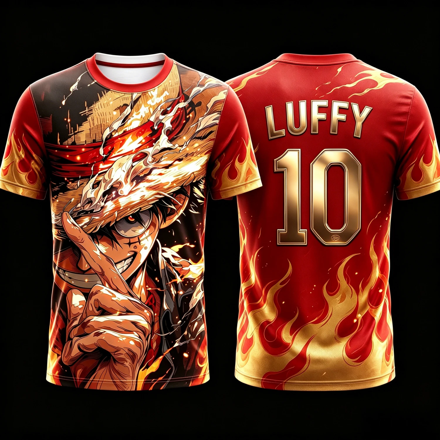 2026 Summer One Piece Luffy Retro Cosplay T-shirt Men's Oversized 3D Printed Short-sleeved Family Unisex Children's Sports Shirt