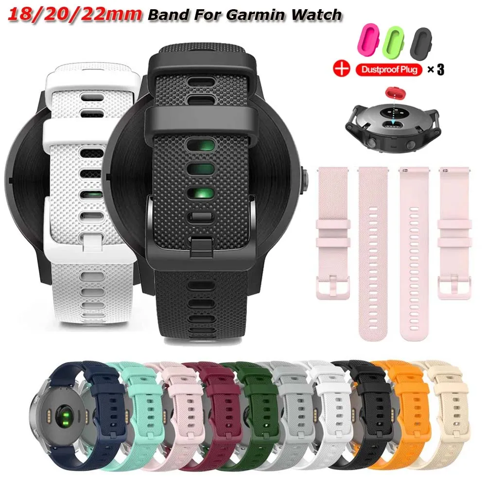 18mm 20mm 22mm Uhrenarmband für Garmin Venu 3/3s/2/2s Silikon-Uhrenarmbänder für Garmin Vivoactive 3/4/4s/Forerunner 245 Bands