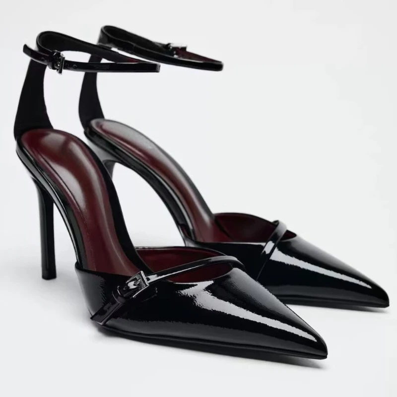 

Женские летние новые двухцветные водонепроницаемые легкие туфли из искусственной кожи на высоком каблуке с неглубоким носком, элегантные модельные туфли для вечеринок, размер 35-42