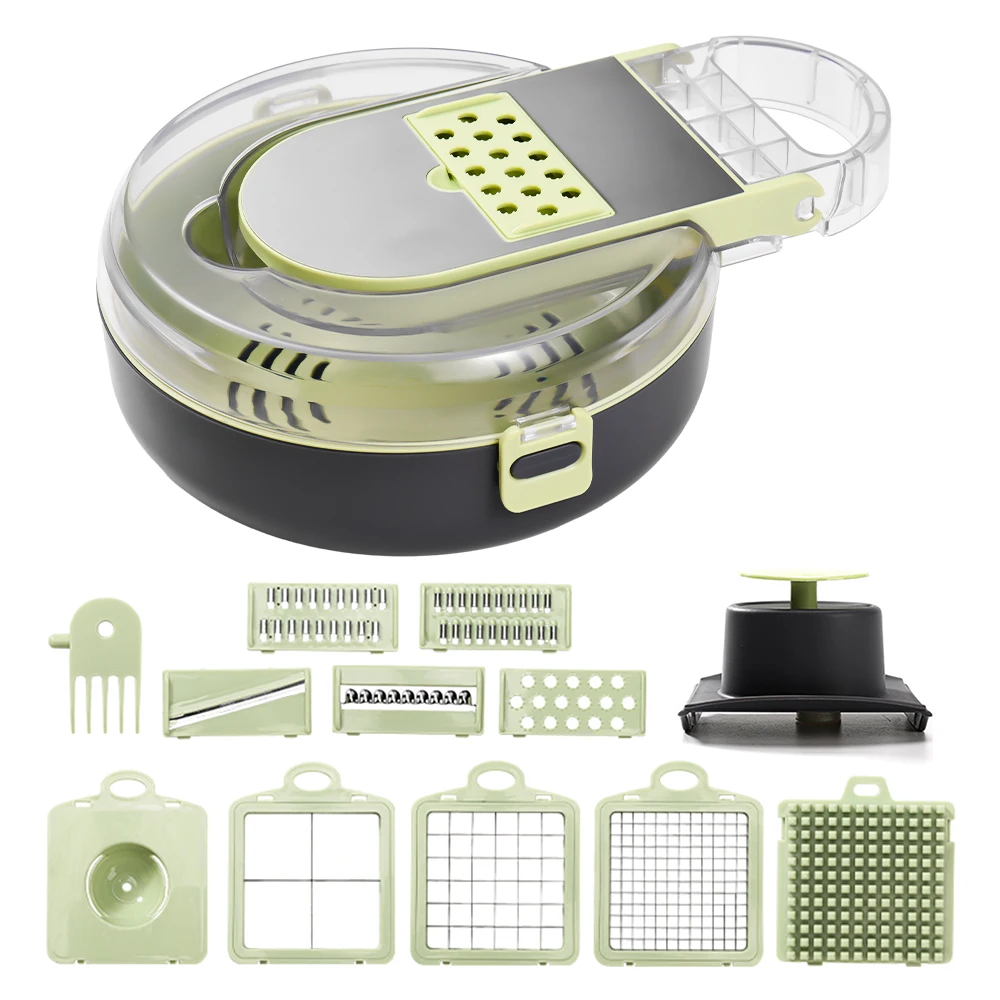 Vegetable Chopper with Container Multifunctional 13 in 1 Onion Chopper Time-saving Kitchen Gadgets Veggie Dicer Cutter for Onion