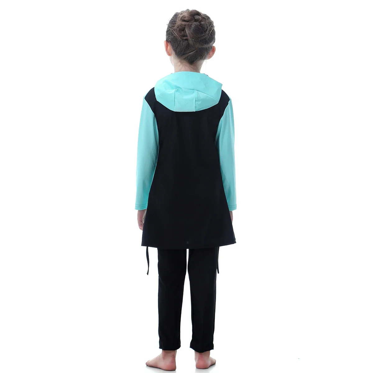 Muslim Swimwears Two-Piece Suits Islamic Children Modest Hooded Swimsuits Girls Islam Beach Cap Wear Swimming Diving Burkinis