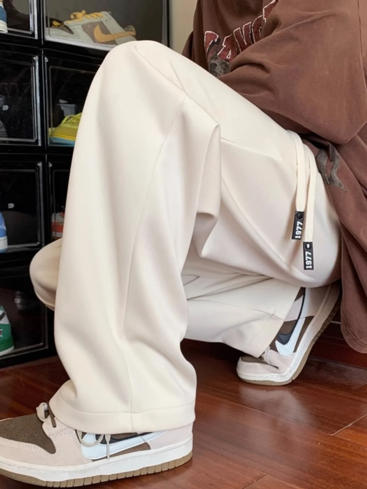 

plus Size 300 Pou American Retro Drapey Wide Leg Casual Pants Men Design Sensation Trendy Straight Tube Floor-Length Pants