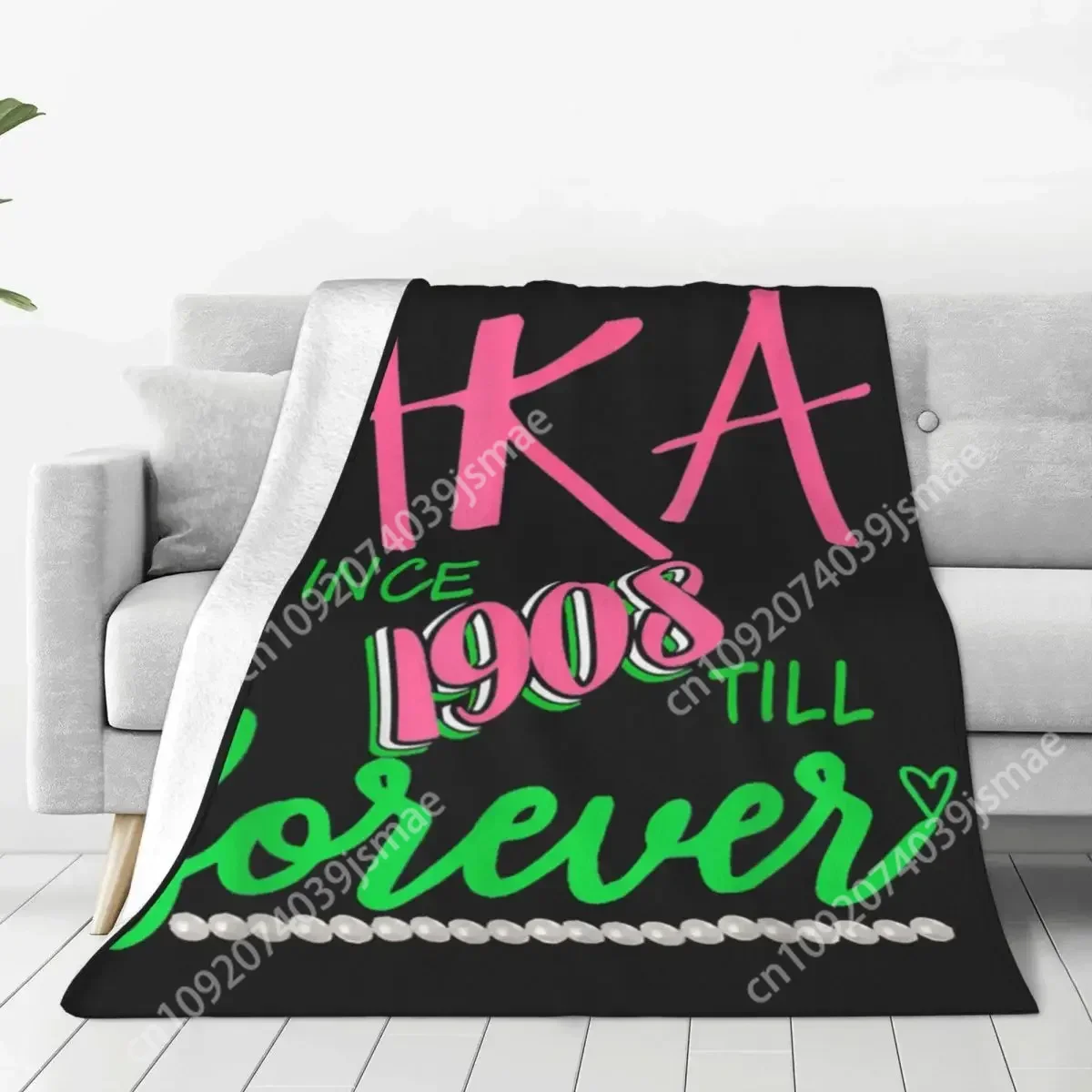 AKA Sorority Kappa Soft Warm Blankets Pink And Green Travel Office Throw Blanket Winter Flannel Bedspread Sofa Bed Cover Custom