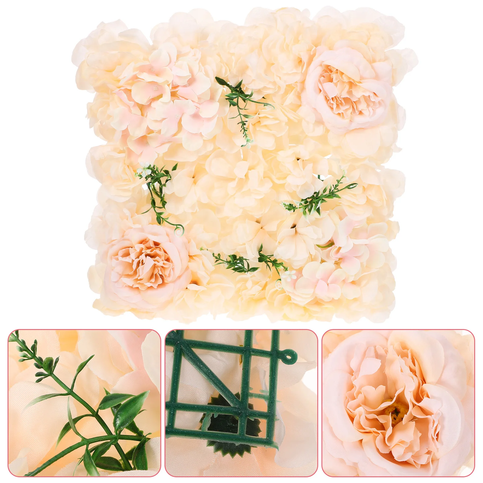 

Simulation Rose Flower Wall Panel Artificial Floral Backdrop Decor for Wedding Party Photo Studio Bedroom Shop Window Modern