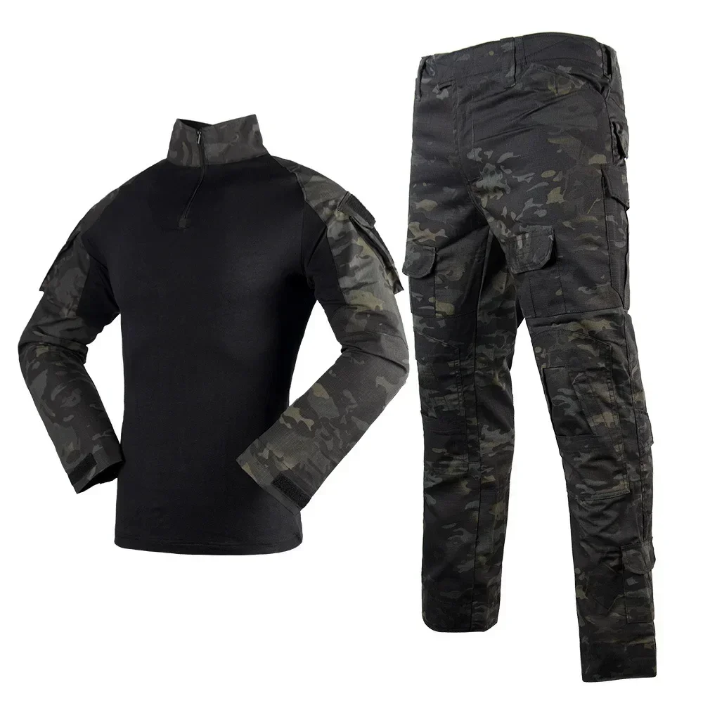 Long-sleeved Hunting Set Hjumping Men's Tactical Training Combat Uniform Two-piece Instructor Tactics Set Camouflage Uniform