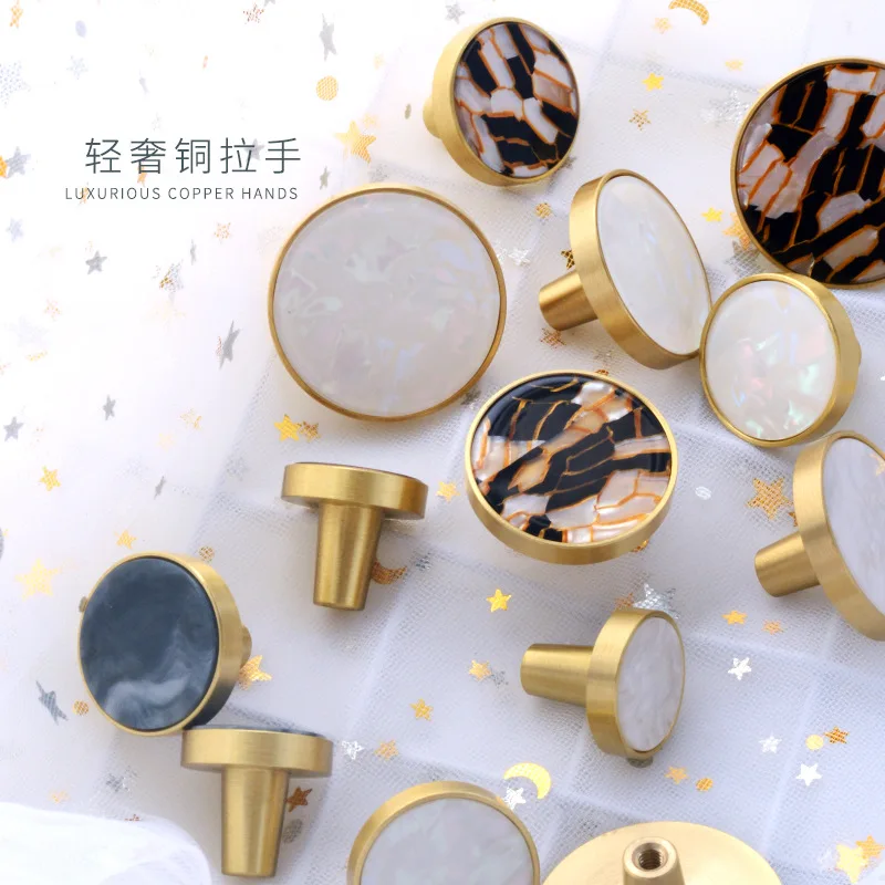 5PCS Brass Hooks Shell Nordic Pastoral Gold Cabinet Knobs Bathroom Kitchen Hallway Clothes Wall Hangings Hooks Furniture Knobs