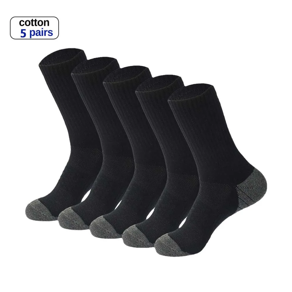 

5 Pairs/Lot Winter Mens Running Socks Casual Breathable Outdoor Sports Cotton Men's Socks Black Green Soft Summer for Male