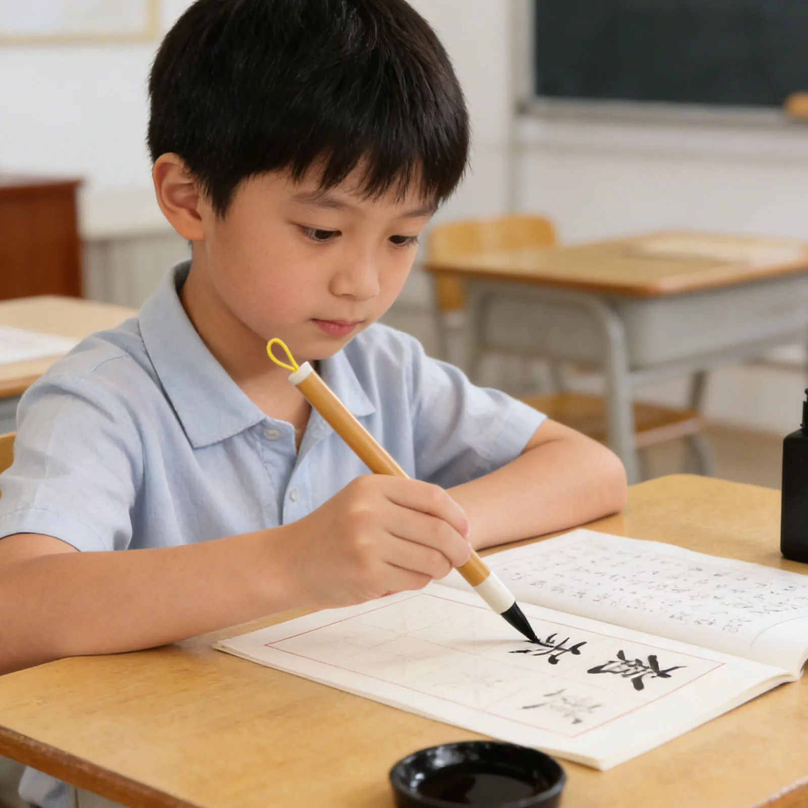 

Professional Chinese Calligraphy Brush Chinese Ink Brush Bamboo Shaft Balanced Tip for Calligraphy Watercolor Painting and