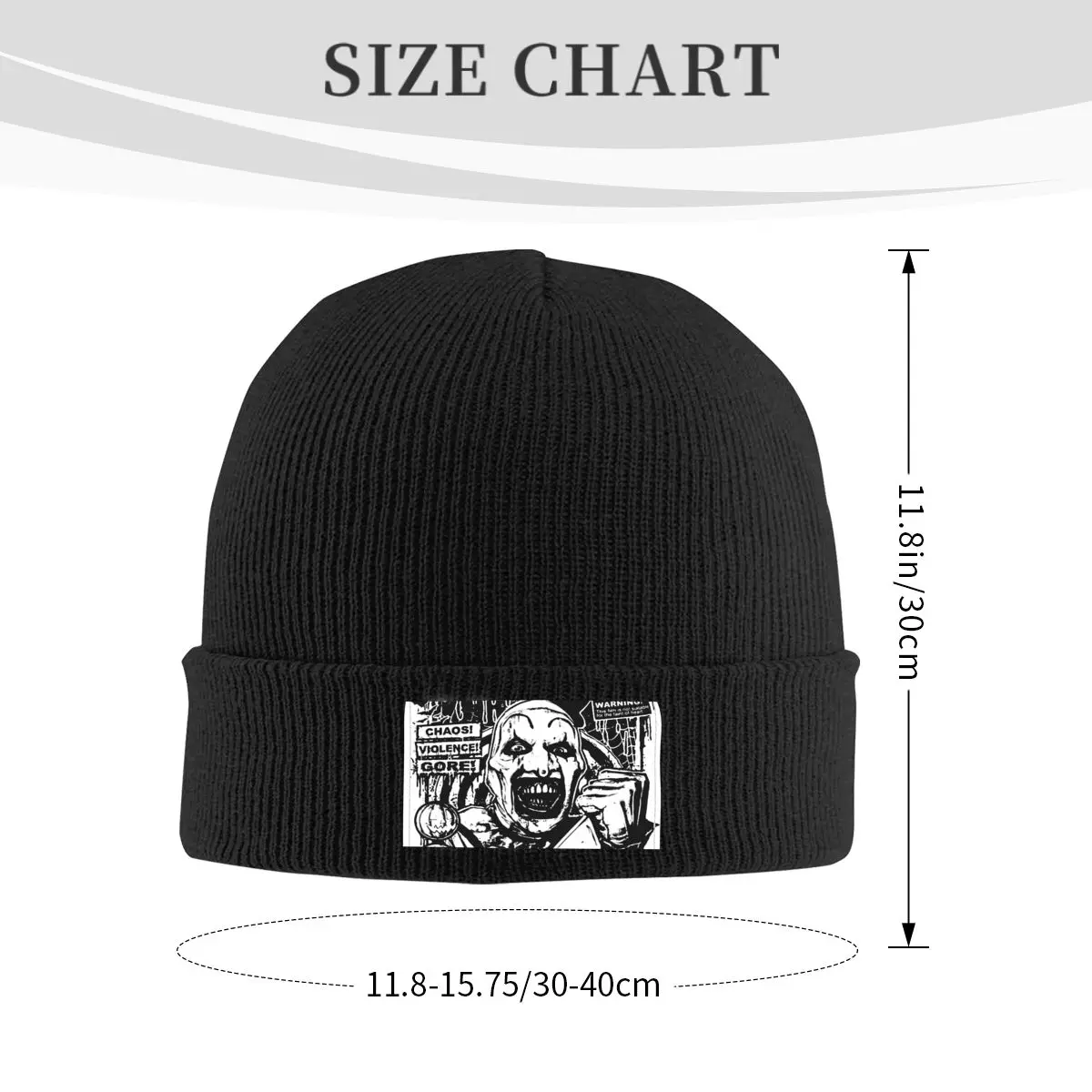 Terrifier Beanie Cap Unisex Winter Warm Bonnet Homme Knit Hat Outdoor Ski Horror Movie Halloween Clown Skullies Beanies Hats