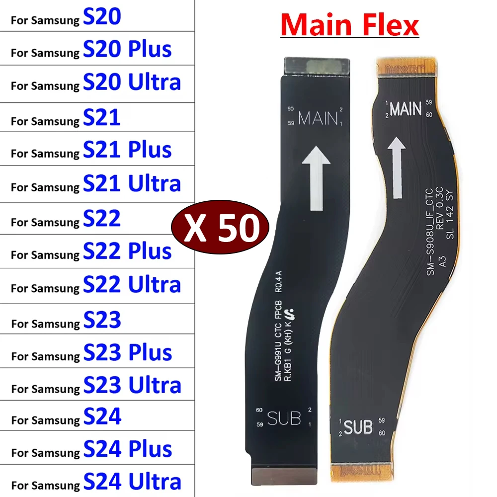 50Pcs, Main Board Motherboard Connector Board Flex Cable For Samsung S20 S21 S22 S23 S24 Plus Ultra