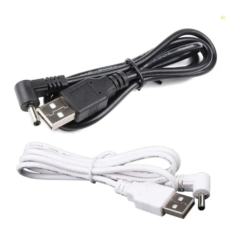 Adaptador enchufe acodado USB macho a conector macho 90 grados, Cable convertidor corriente 3,5mm 35mm