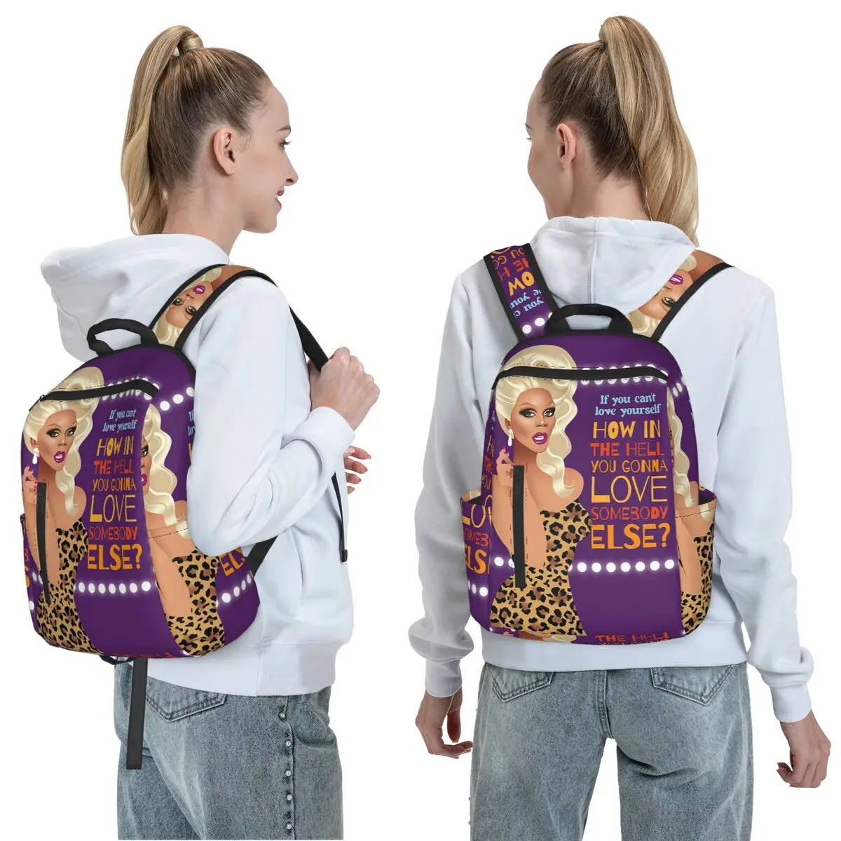 Drag Queen Royalty RuPaul's Drag Race Rupaul RPDR Backpack Daypack Large Capacity BookBag School Bag Shoulder Bags for Men Women