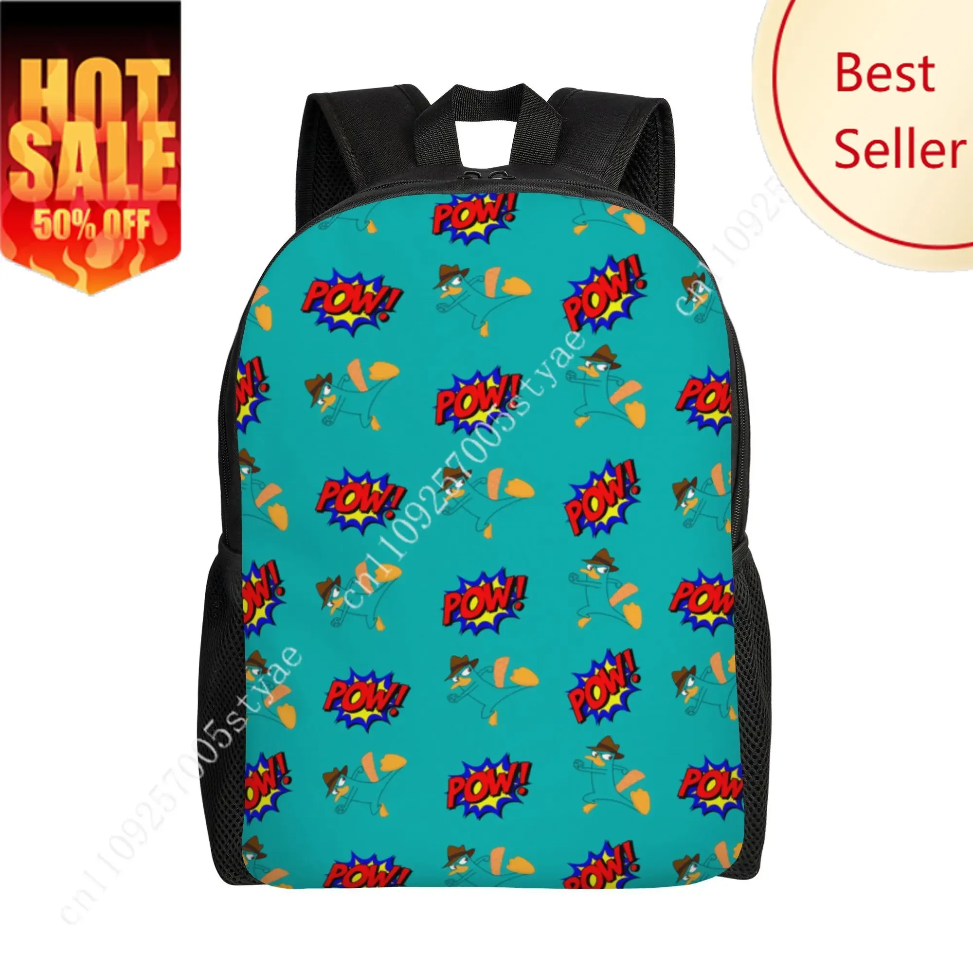 

Perry the Platypus Classic Backpack Disney Cartoon Decorate Fabric Bags Design Your Photo Logo Text Party Holiday Custom Gifts