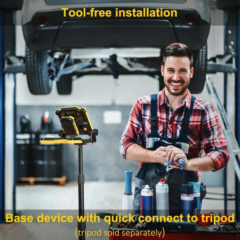 ضوء عمل LED قابل لإعادة الشحن - ضوء عمل محمول لاسلكي 4000/2000/1000LM متوافق مع ديوالت، ميلووكي، - الأفضل #6