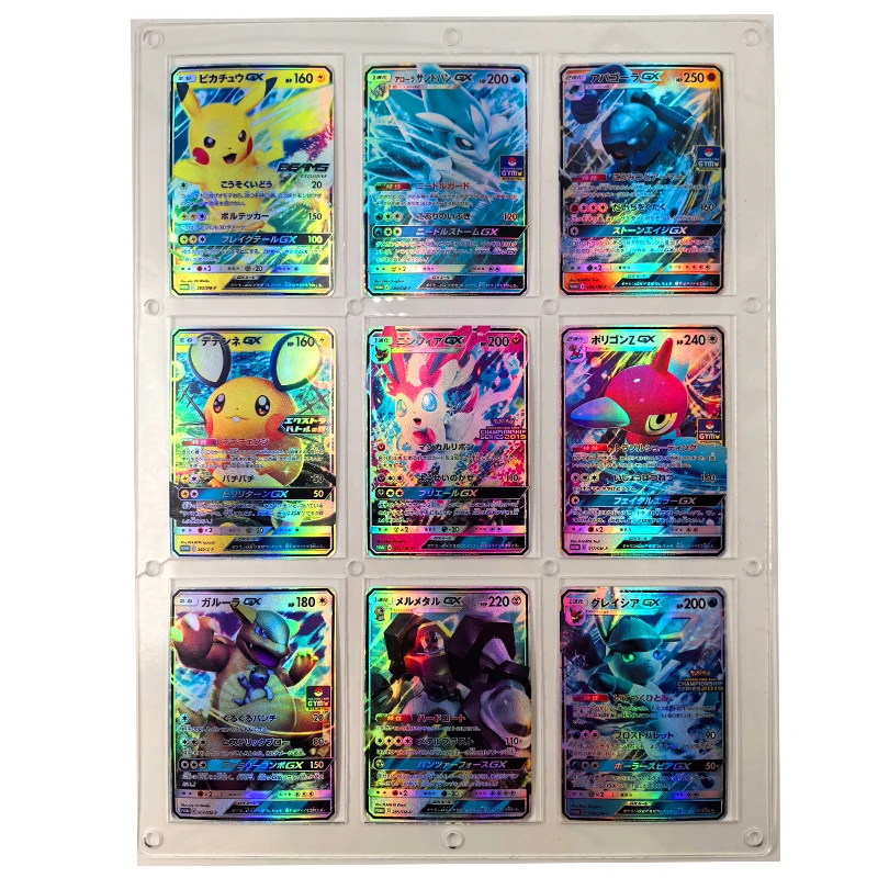 9 pz/set Pokemon fai da te Pikachu Self-Control Ptcg raccogliere firma Trading Flash Card Anime Cartoon Gift Color Flash