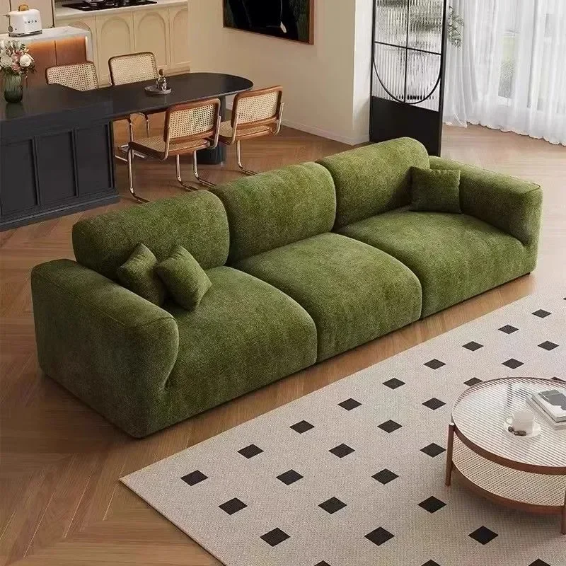 Modern Cream Blizzard Neil Cotton and Linen Velvet Fabric Sofa Mori Small Unit Share Products
