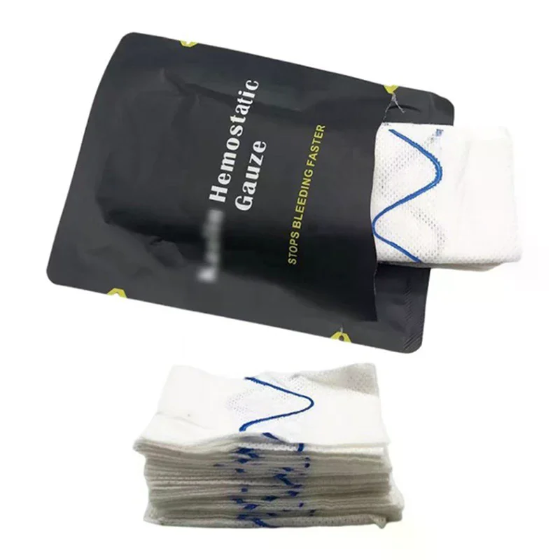 Hemostatic Kaolin Gauze Tactical First Aid Kit for Medical Wound Dressing Emergency Combat