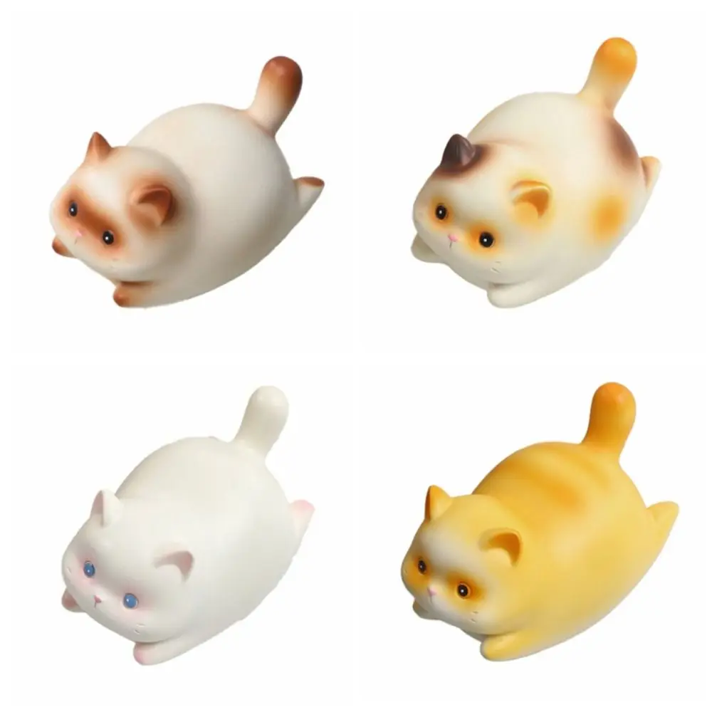 القط الراتنج الشكل هزة القط يتأرجح دمية السمين الكرتون القط الراتنج زخرفة Kawaii البسيطة القط سيارة زينة الراتنج الحرف