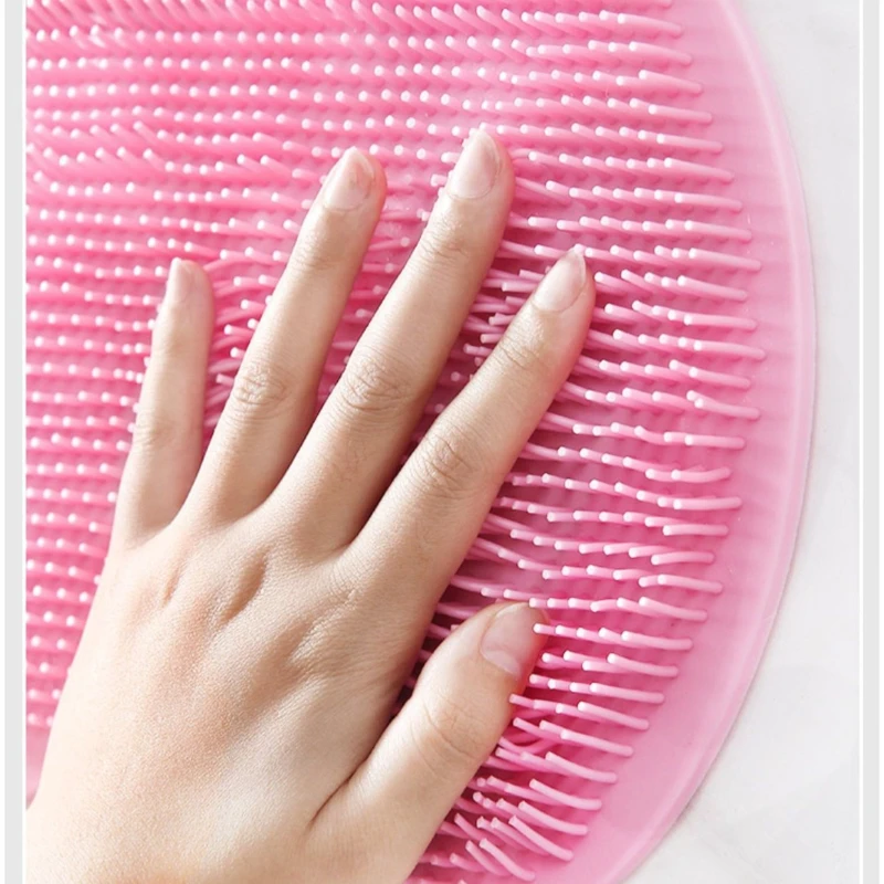 Silicone Body Scrubber Mat Portable Shower Back Exfoliating Scrub Pad Soft Bristles Bath for Bathroom Skin Cleaning Accessory