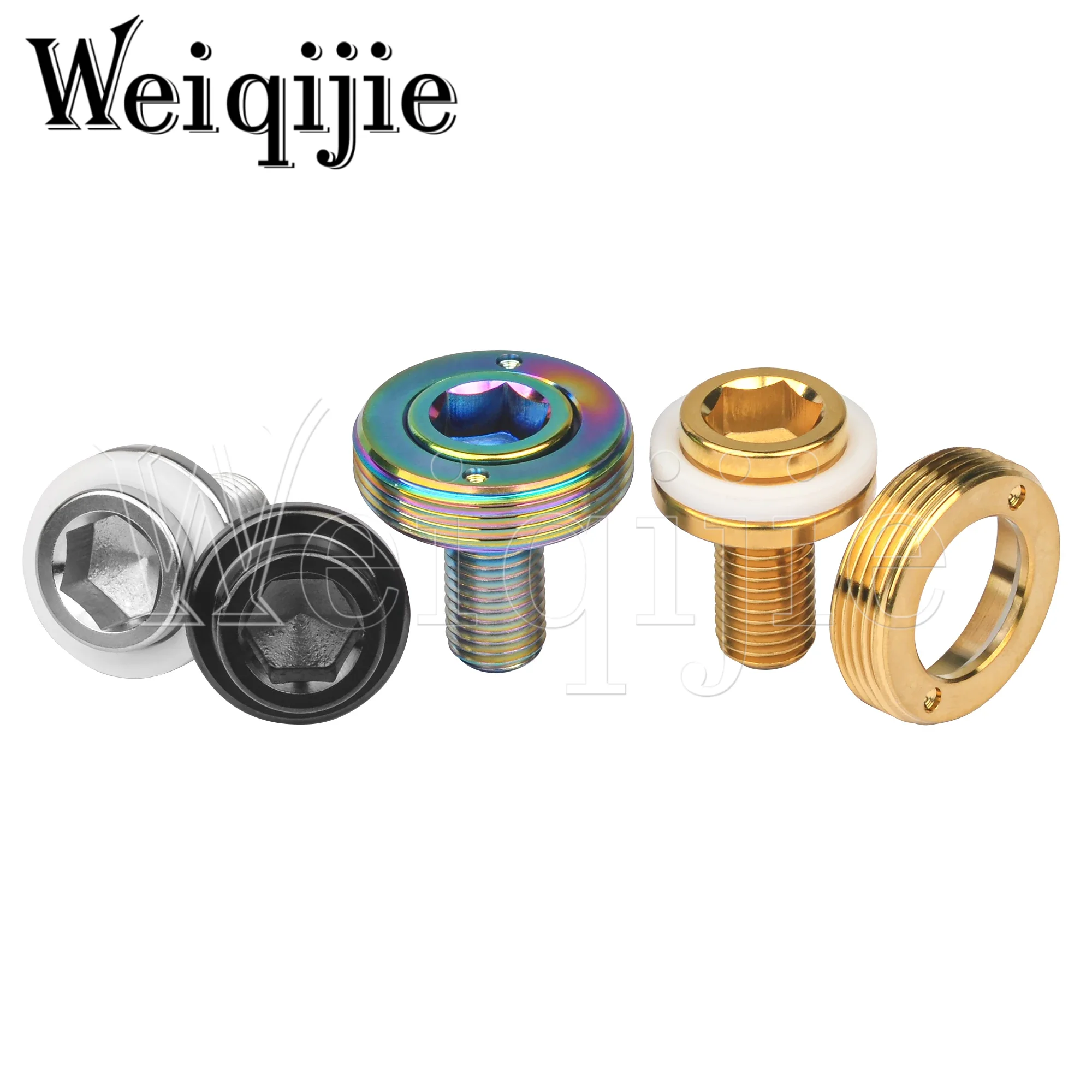 Weiqijie Titanium Bolt M8x15mm Center Axle Screw Bicycle Sprocket Bottom Bracket Crank Fixing Screw