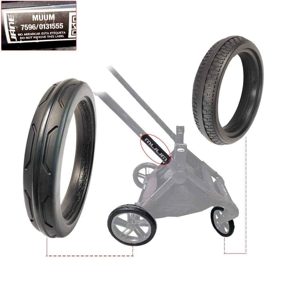 

Изготовленная на заказ шина для коляски Jane Muum, переднее или заднее колесо, бескамерная шина из искусственной кожи с протектором, сменные аксессуары для детей своими руками