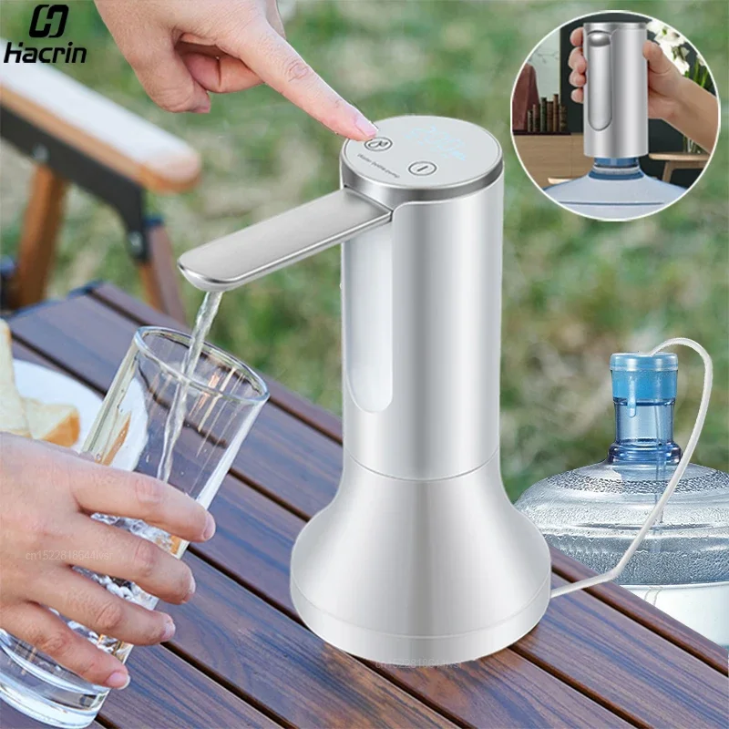 

Electric Water Gallon Bottle Pump Automatic Water Dispenser Pump 19 Liters Foldable Desktop Water Bottle Pump H3 Rechargeable