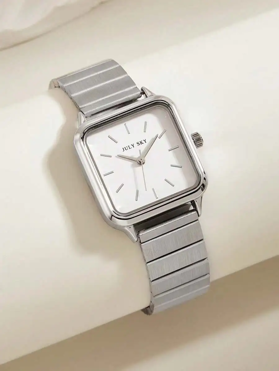 JULYSKY 1pc Women's Elegant Minimalist Gold-Color Stainless Steel Band Quartz Watch, Suitable As Holiday Gift For Thanksgiving,